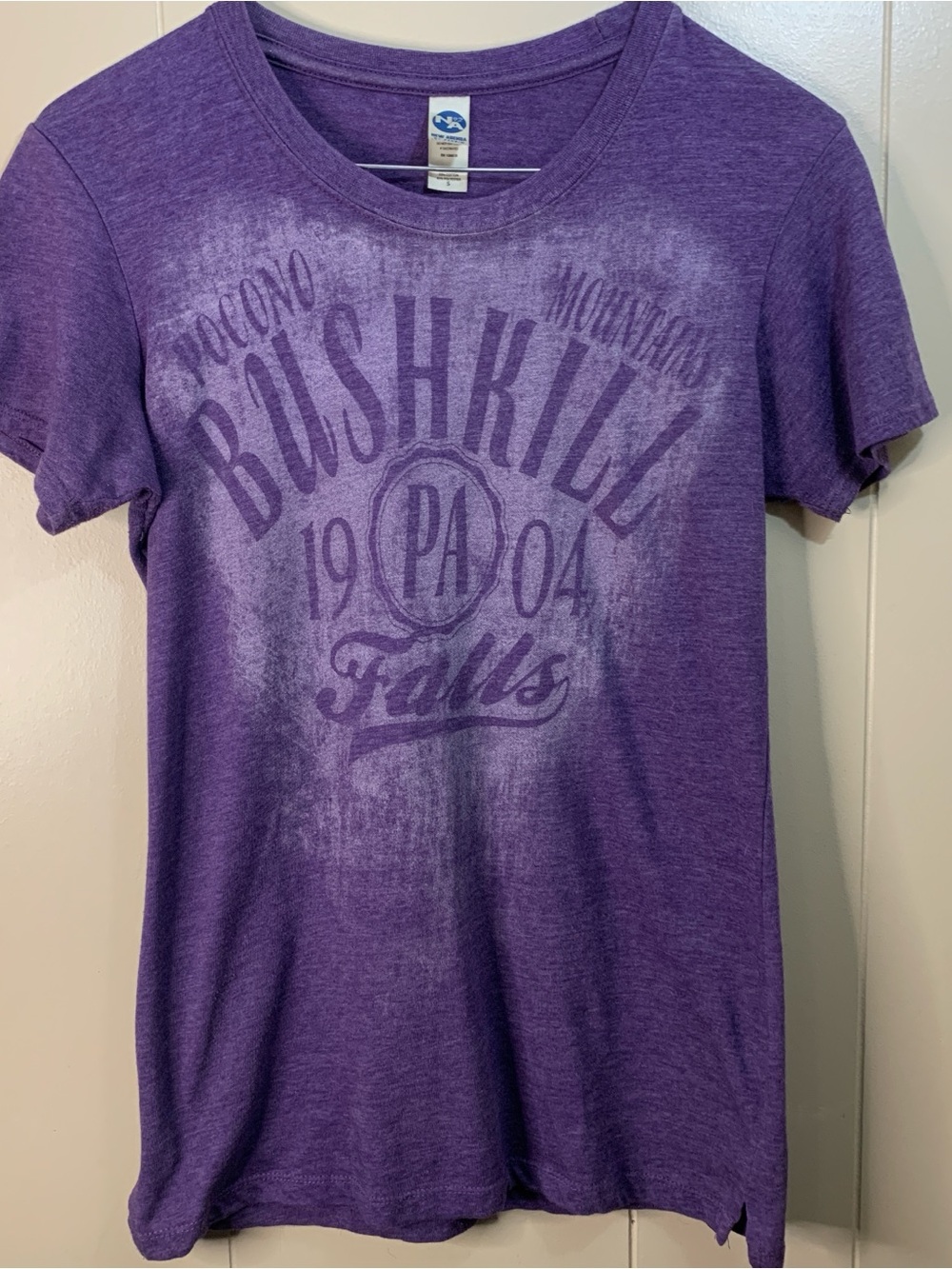 Purple Graphic Women’s S T‑Shirt - Bushkill Falls Pocono Mountains Design